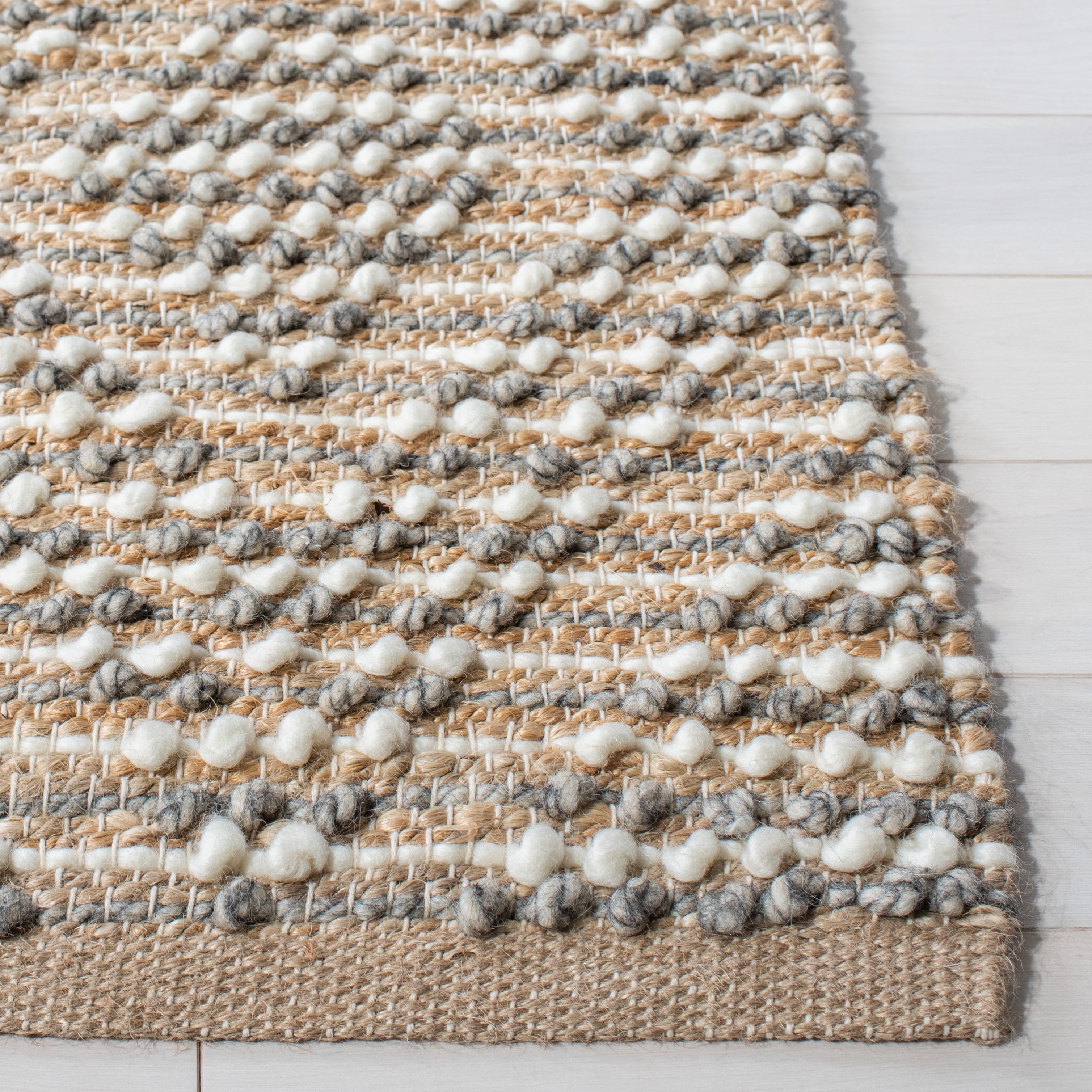 SAFAVIEH Natura Britta Diamond Area Rug, Natural/Grey, 8' x 10'