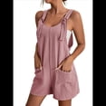 thumbnail image 3 of Cortos de Verano A para Mujer, Casuales Sin Mangas con Bolsillos Rosa XL, 3 of 8
