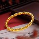 thumbnail image 2 of Brazalete de oro vietnamita Placer con cuerda retorcida con brazalete abierto, 2 of 2