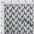 thumbnail image 2 of oneOone Cotton Flex Light Gray Fabric Rooster Cock Quilting Supplies Print Sewing Fabric By The Yard 40 Inch Wide-C2, 2 of 6