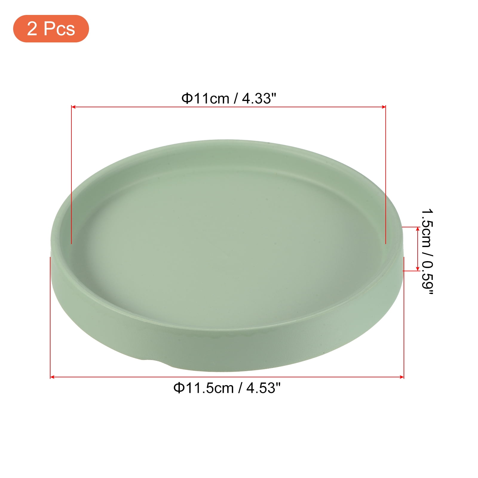 Unique Bargains Ceramic Round Planter Saucer Flower Pot Drip Tray Coaster Green 4.5"