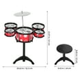thumbnail image 2 of HINTRMENT 1Set Childfriendly Jazz Drum Set in Red for Toddlers Early Music Interest, 2 of 6