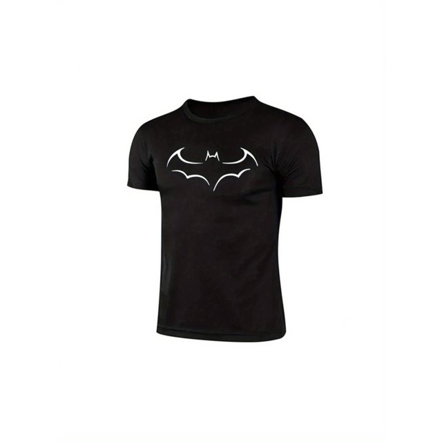 2025 Oversize Men Loose Tee Fashion Bat Print Men's Short Sleeve T-shirt Summer New Male Casual Tshirt