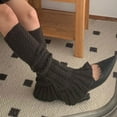 thumbnail image 5 of Girls Lolitas Ruffle Frilly Leg Warmers Knitted Leg Sleeves Goth Crochet Ankle Heap Socks JK Uniform Foot Covers, 5 of 9
