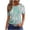 Green #, variant on Sustainable Women's Short Sleeve Tops Leaf Print Crew Neck Short Sleeve T-Shirt, Oversized Loose Fit Casual Summer Tops for Women Daily Wear Blue,M