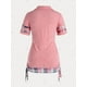 thumbnail image 3 of Camiseta Imitación a Cuadros Tamaño Plus Rosegal Camisetas tallas grandes, 3 of 5