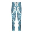 thumbnail image 4 of Handshe Men's Tie-Dye Print Jogger Sweatpants, Tapered Design with Drawstring Waist, Fleece-Lined Thermal Workout & Running Pants for Casual Winter Wear, 4 of 5