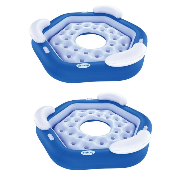 Bestway 3-Person Floating Water Island Lounge Raft With Open Bottom (2 Pack) - Walmart.com