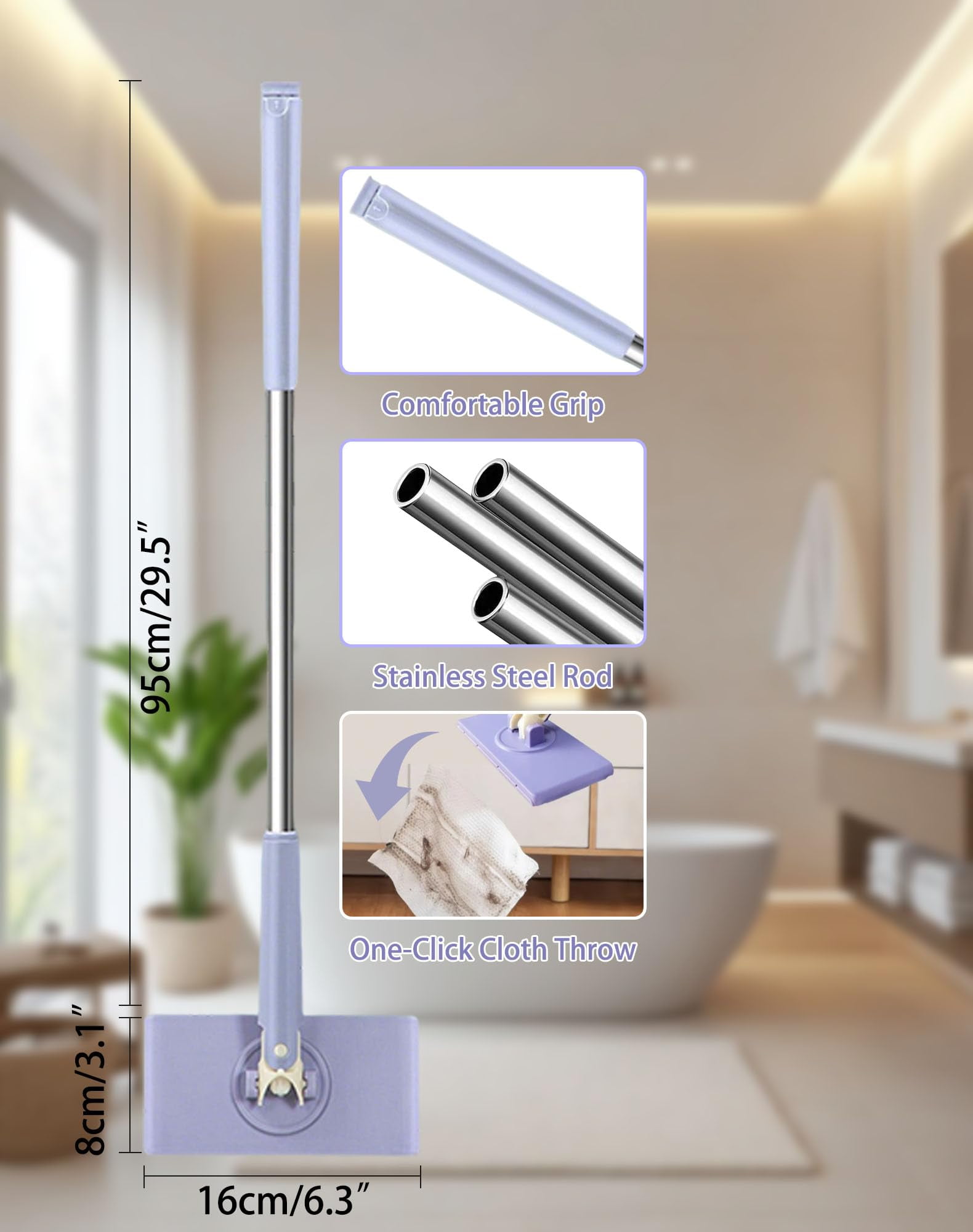 小物 mamipo214 Choimix mop - Convenient Cloth Changing Mini Mop with Hands-Free