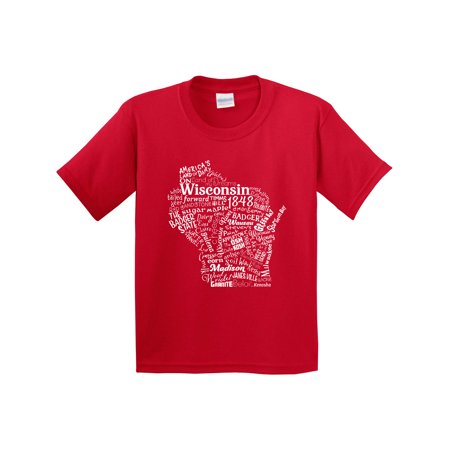 Inktastic Wisconsin State Word Salad Youth T-Shirt