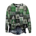 thumbnail image 1 of Chandails en Molleton de Noël pour Femmes Grande Taille Col Rond Imprimé Père Noël Manches Longues Vêtements d'Automne Amusants Mode Hiver, 1 of 4