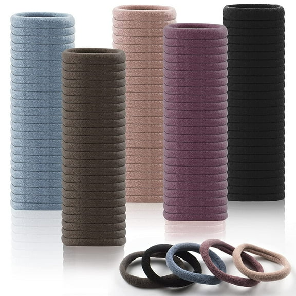 100 PcsHair Ties Cotton Hair Ties Soft Hair Ties Ouchless Hair Ties for Thick Ponytail Holders No Pull Hair Ties for Women Hair Elastics No Damage Pony Tail Bands Hair Bands for Girls