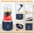 thumbnail image 6 of Electric Juice Maker,Portable Blender, Mini Bottle Travel Electric Smoothie Blender Maker Fruit Juicer Cup, Small Juicer Machines Cup For smoothies and shakes(Blue), 6 of 7