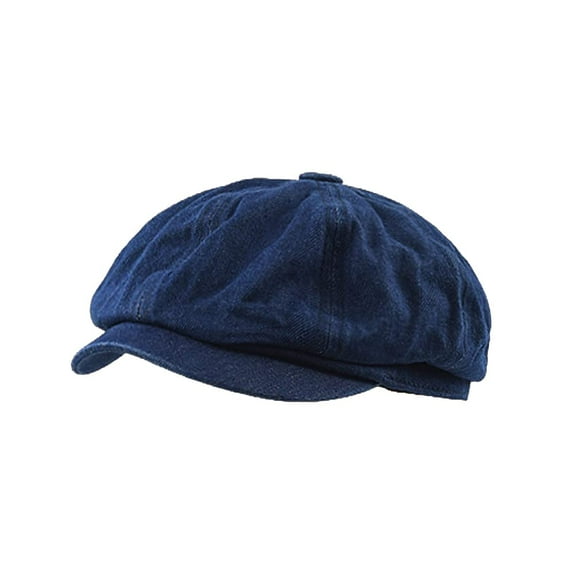 HAORUN Unisex 8 Panel Denim Newsboy Cap Baker Boy Fiddler Cabbie Artist Painter Flat Beret Hat
