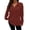 Brick Red, variant on Womens Plus Size Tops Long Sleeve V-Neck Polo Shirts Pullover Sweaters Fall Winter 1X-5X