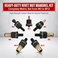 Carbon Steel Head Rivet Nut Tool Kit,M3–M12 Rivet Sets | Manual Blind ...