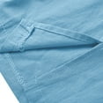 thumbnail image 6 of felwors Women's Elastic Waist Button Fly Wide Leg Shorts Linen Blend Side Slit Summer Casual Culottes (Sky Blue, XXXL), 6 of 6