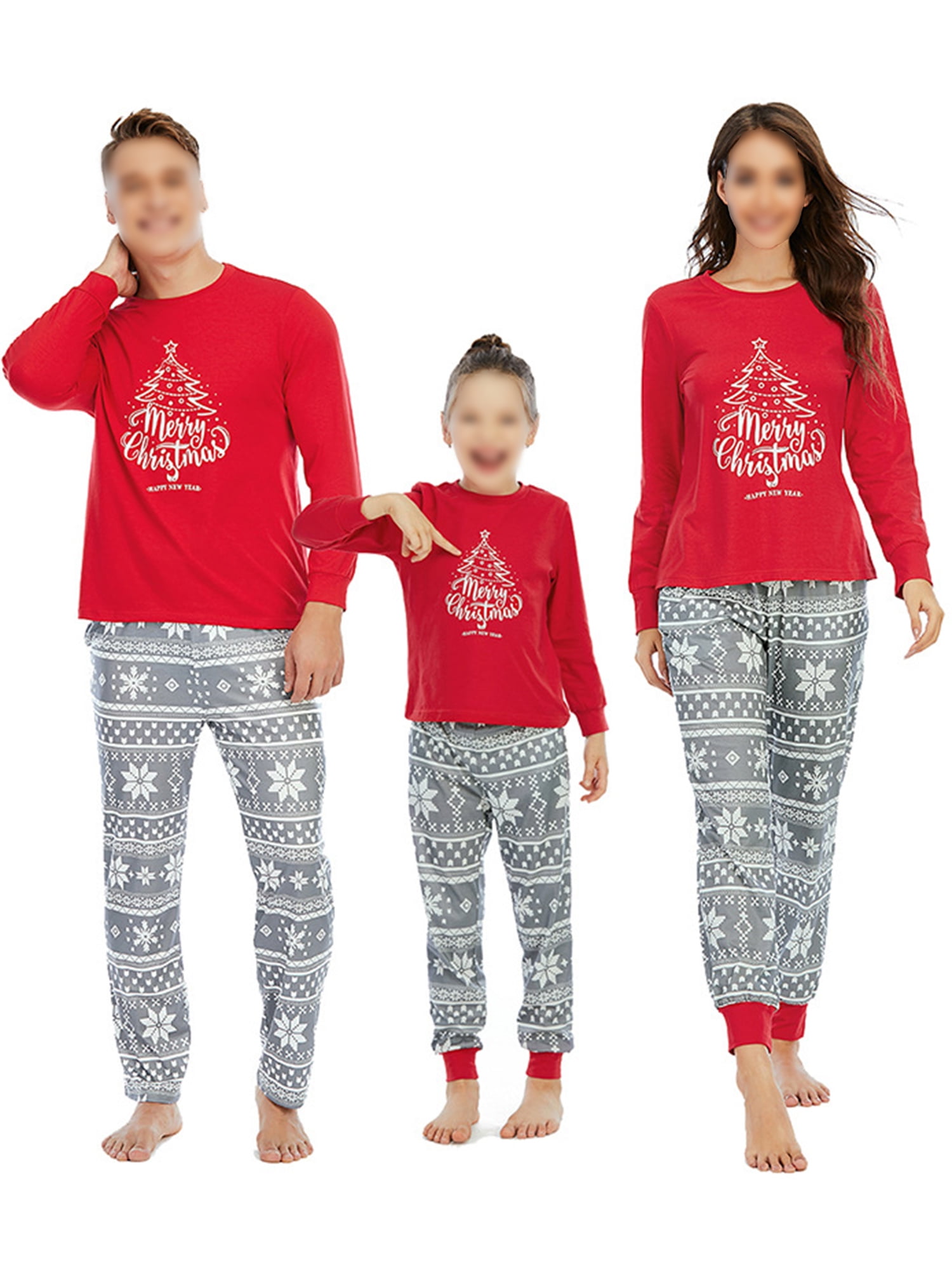 Christmas Red Pyjamas Pajamas Xmas Family Matching Sleepwear Pants Tops PJs Sets