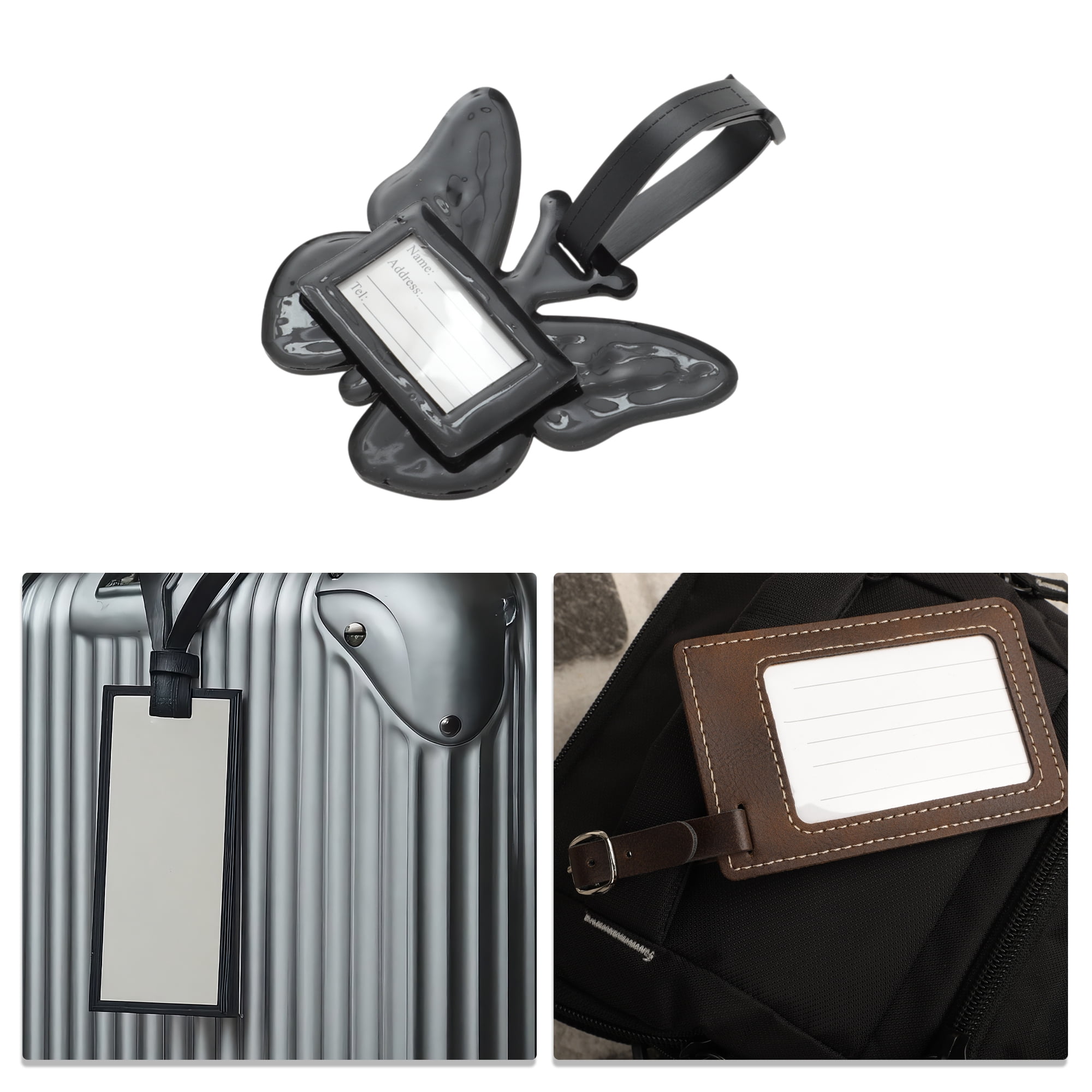 Unique Bargains 1 Pc Butterfly Luggage Tag for Travelling Green