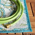 thumbnail image 4 of SAFAVIEH Barbados Corwin Floral Indoor/Outdoor Area Rug, Ivory/Light Blue, 8' x 10'5", 4 of 11