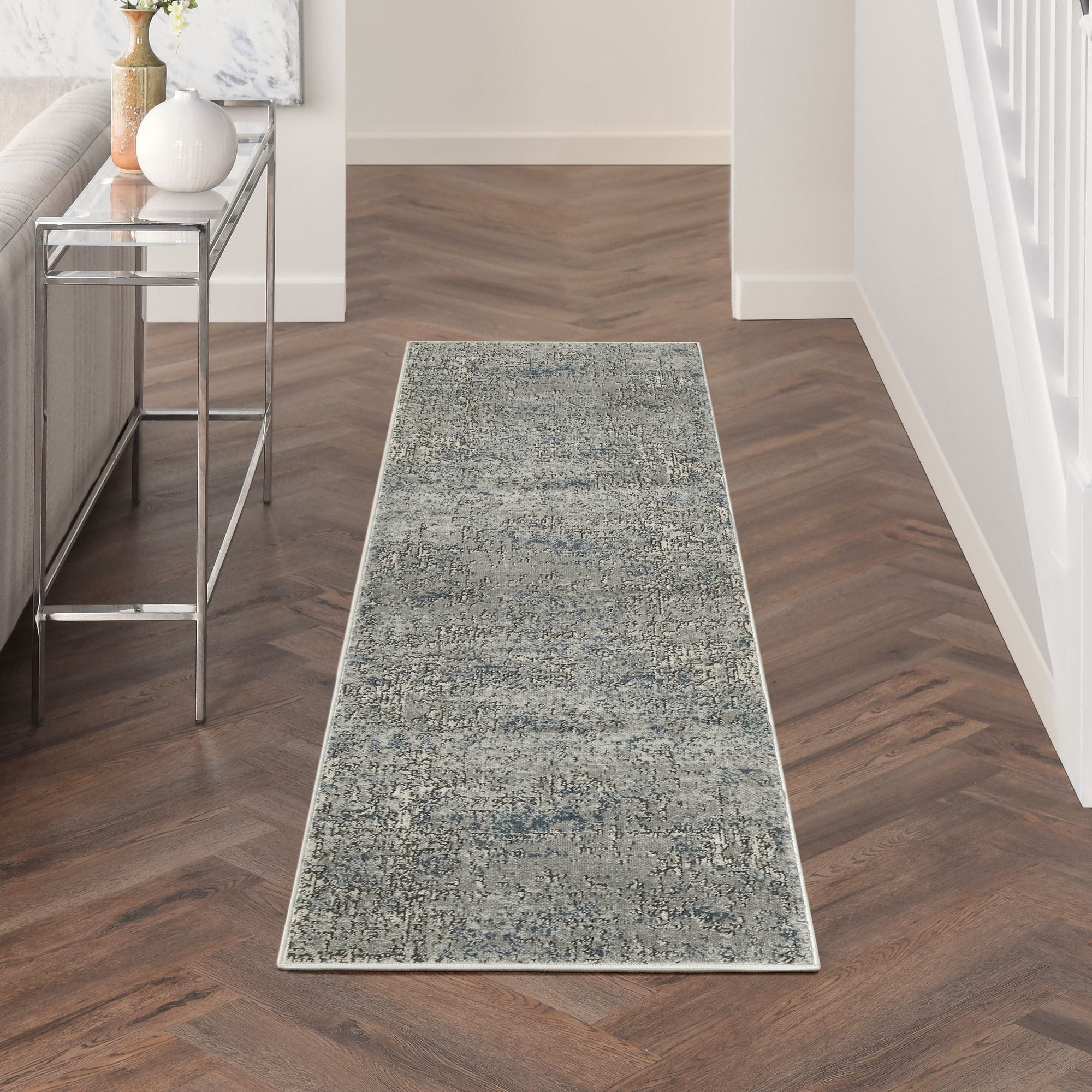 Nourison Concerto 2'2" x 7'6" Dark Grey Modern Indoor Rug
