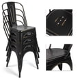 thumbnail image 5 of Lacoo Set of 4 Metal Dining Chair Indoor-Outdoor Use Stackable Classic Trattoria Chair Chic Dining Bistro Cafe Side Metal Chairs, Black Gold, 5 of 7