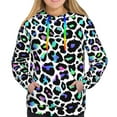 thumbnail image 4 of Hoodies for Women - Trendy black rainbow Leopard Comfrt Colour Drawstring Women'S Fashion Hoodies & Sweatshirts, Fall Outfits Clothes for Women 2024 Pullover with Kangaroo Pocket, 4 of 7