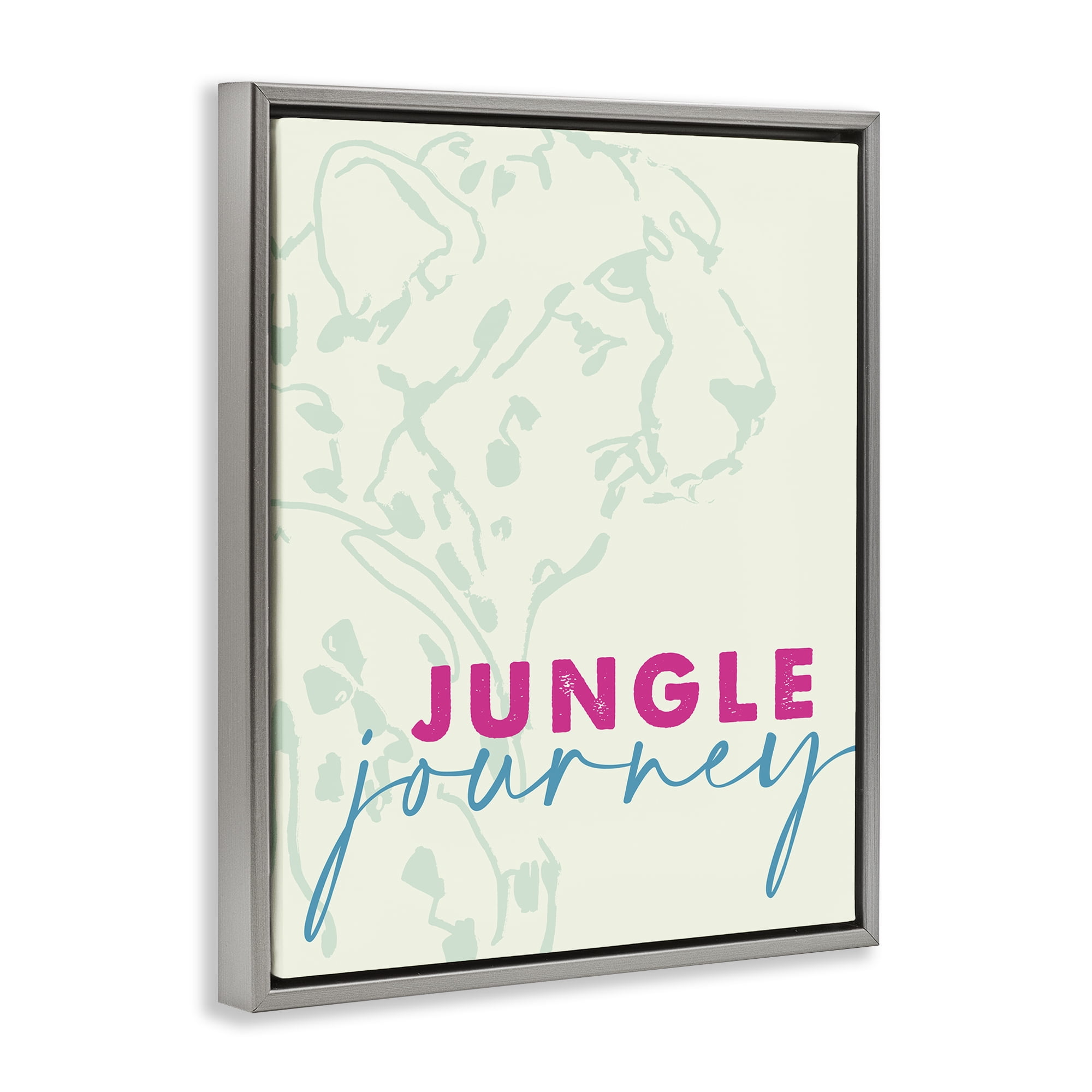Stupell Industries Jungle Journey Cheetah Gray Framed Floater Canvas Wall Art, design by Lanie Loreth