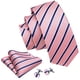 thumbnail image 2 of Juego de corbatas Barry.Wang de seda con rayas rosas y azules, 150 cm, 2 of 7
