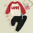 thumbnail image 2 of Bagilaanoe 2PCS Toddler Baby Girl Boy Pants Set Letter Embroidery  Long Sleeve Sweatshirt Pullover Tops + Drawstring Sweatpants 6M 12M 18M 24M 3T Kids Casual Sweatsuits, 2 of 9