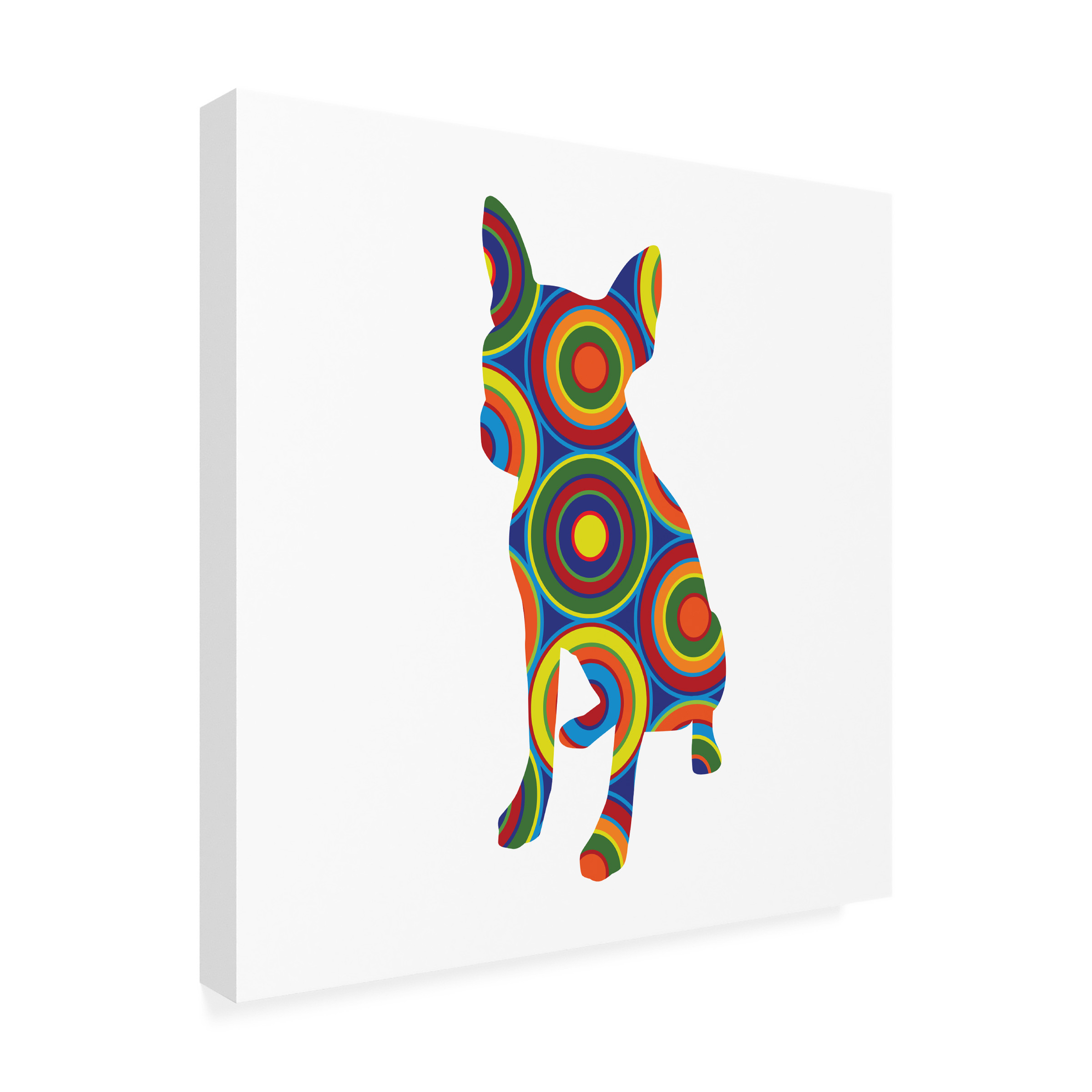 Ron Magnes 'Chihuahua Abstract Circles' Canvas Art