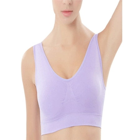 Pink Pouch - Women Girl Wirefree Seamless Sport Bra Breathable Push Up Yoga Running Top