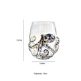 thumbnail image 3 of Fountwell Blue Ringed Octopus Stemless Wine Glass 12oz Hand Blown Ocean Decor Gift, 3 of 5