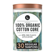 L. Organic Cotton Core Tampons, Regular Absorbency, 30 Count