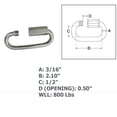 thumbnail image 3 of Marine Boat 3/16" Long Quick Link 800 Lbs WLL Connect Link Stainless Steel T316, 3 of 8