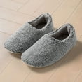 thumbnail image 2 of Gvdentm Slippers Women Warm Slip on Indoor Outdoor House Shoes Slippers for Men Wide Width(Grey,9), 2 of 4