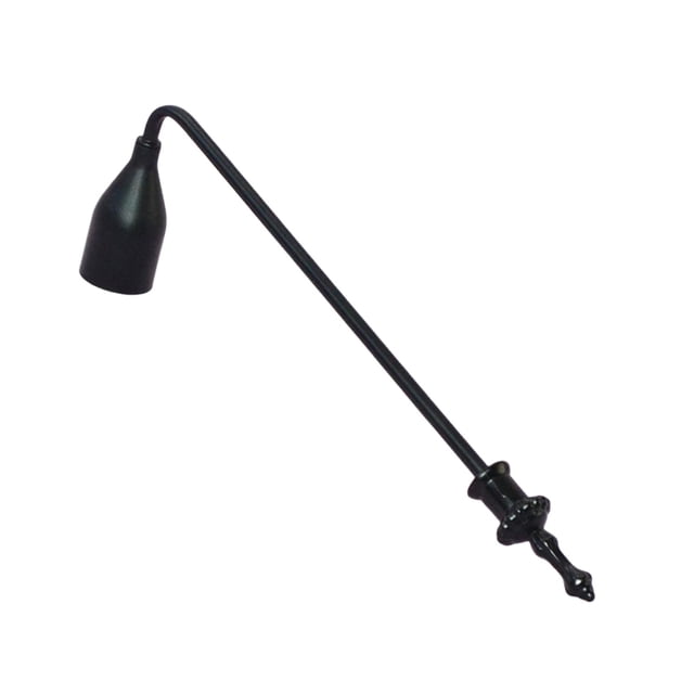 Apagavelas de metal de 23 cm, tapón para mecha, tapa extintora, multifuncional, para amantes de las velas, accesorios con mango antideslizante. Negro