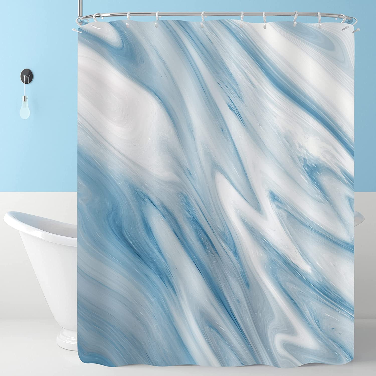 Blue Sea Wave Shower Curtain Polyester Fabric Modern Bathroom Curtain 72"x72" Blue Sea Wave Shower Curtain Polyester Fabric Modern Bathroom Curtain 72"x72"