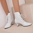 thumbnail image 5 of Fashionable Women's Ankle Boots - Elegant Lace Hollow Design with Comfortable Front Lace Up for Autumn and Winter Style, 5 of 6