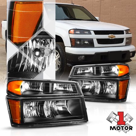 Black Housing Headlight Amber Signal Reflector For 04 12 Chevy Black Housing Headlight Amber Signal Reflector For 04 12 Chevy Colorado Canyon 05 06 07 08 09 10 11