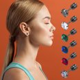 thumbnail image 5 of Homemaxs 6 Pairs of Titanium Stainless Steel Earrings Cubic Zirconia Fashion Earrings Studs Screw Stopper Earrings Jewelry Presents, 5 of 6
