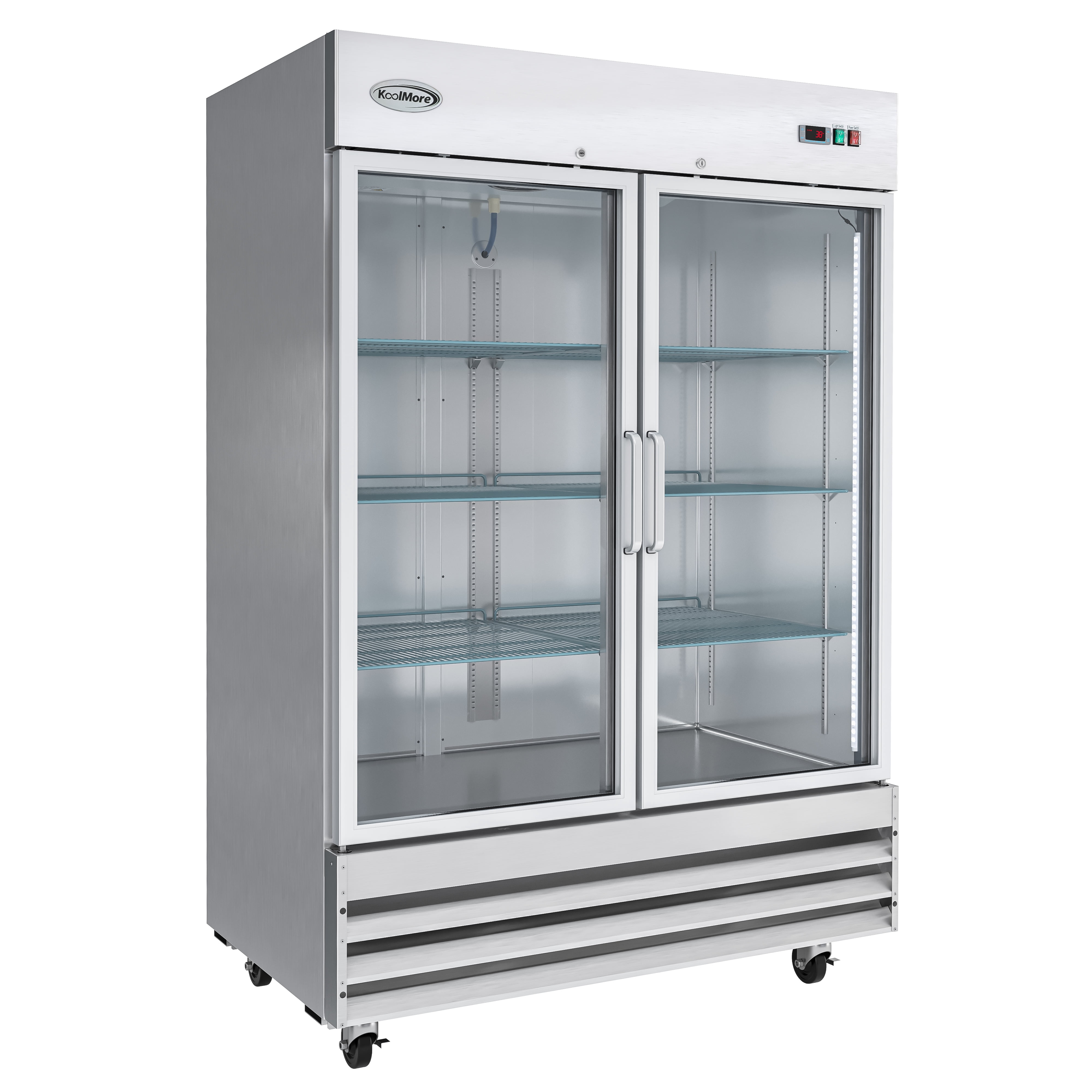 KoolMore 54 in.  Two-Glass Door Commercial Reach-in Refrigerator Cooler with LED Lighting - 47 Cu. ft. RIR-2D-GD