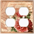 thumbnail image 3 of Metal Light Switch Plate Outlet Cover Tan Floral Leaf Letter Damask FLW054, 3 of 13