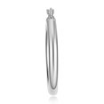 thumbnail image 4 of Wellingsale Ladies 14k White Gold Polished 3mm Classic Hoop Earrings (24mm Diameter), 4 of 7