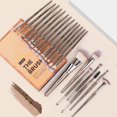thumbnail image 2 of 20pcs/Set Eye Makeup Brushes Set with Case Coffee Brown Professional Soft Cosmetic Brushes Beauty Facial Tools, 2 of 10