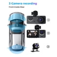 thumbnail image 2 of HLONK DashCam Front Rear and Inside Camera Car DVR Car Video Recorder Vehicle 1080P NightVision Driver Recorder, 2 of 8