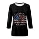 thumbnail image 4 of Blusas para las Mujeres Casual 3/4 Manga Cuello Redondo Impreso Suelto Superior, Mujer 3/4 Manga Tops Y Blusas, 4 of 4