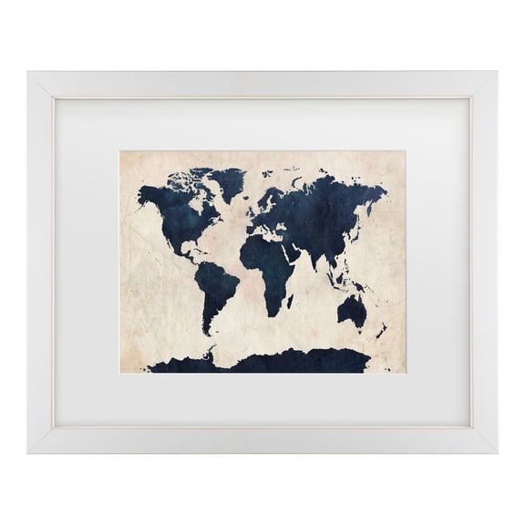 Trademark Fine Art 'World Map -Navy' Canvas Art by Michael Tompsett