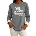 thumbnail image 2 of Yourumao Fleece Crewneck Sweatshirts for Women Long Sleeve Graphic Sweatshirt with Sherpa Lined Loose Fit Cozy Winter Pullover Tops, 2 of 6