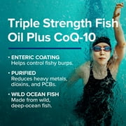 GNC Triple Strength Fish Oil Plus CoQ10 Omega 3 Supplement, 1000mg EPA and DHA, 100mg CoQ10, Heart and Circulatory Health, Plus Skin, Joint, Brain, and Eye, Coated to Control Fishy Burps, 30 Servings